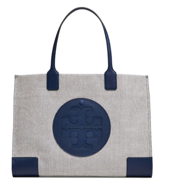 Tory Burch Navy Canvas Ella tote - NWT - Picture 1 of 8